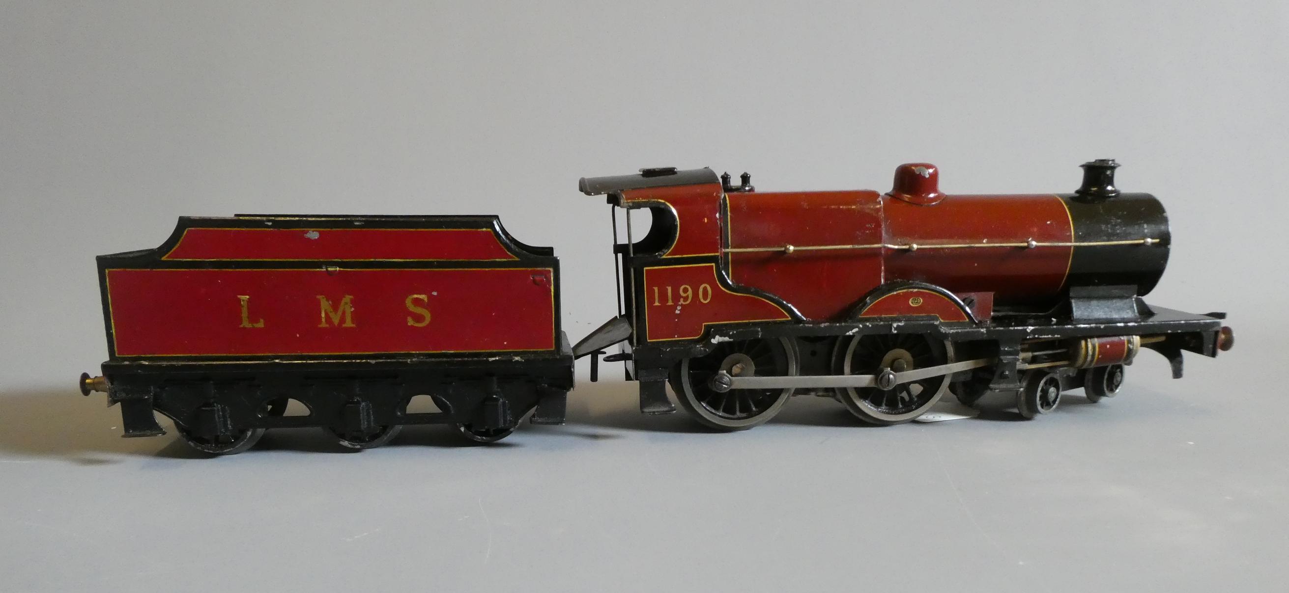 Bassett-Lowke 3-rail electric LMS compound finished in red, minor chips to paint, fair to good (Est. Image