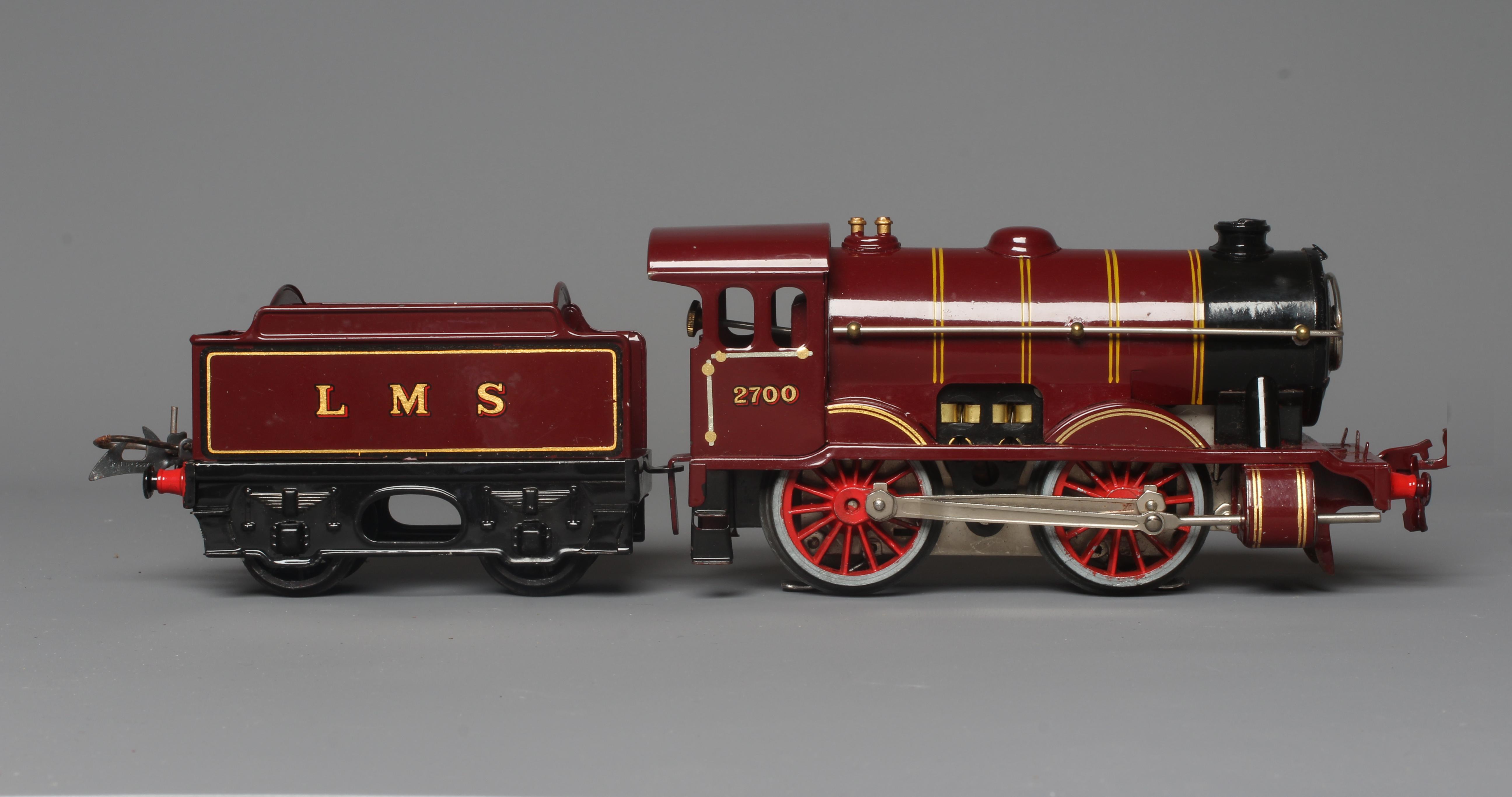 Hornby E120 locomotive and tender finished in LMS red, box good, model excellent (Est. plus 24% Image