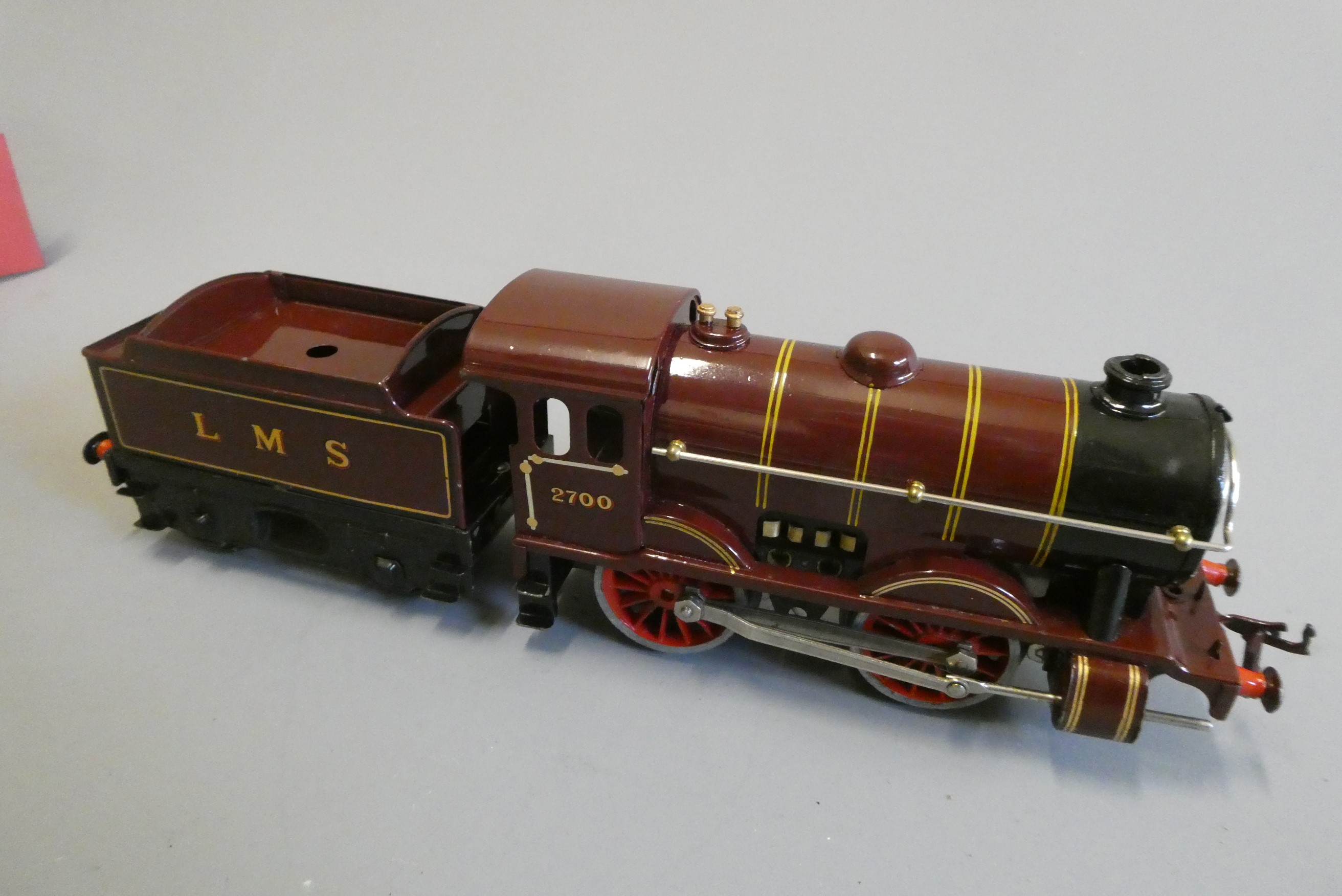Hornby E120 locomotive and tender finished in LMS red, box good, model excellent (Est. plus 24% Image