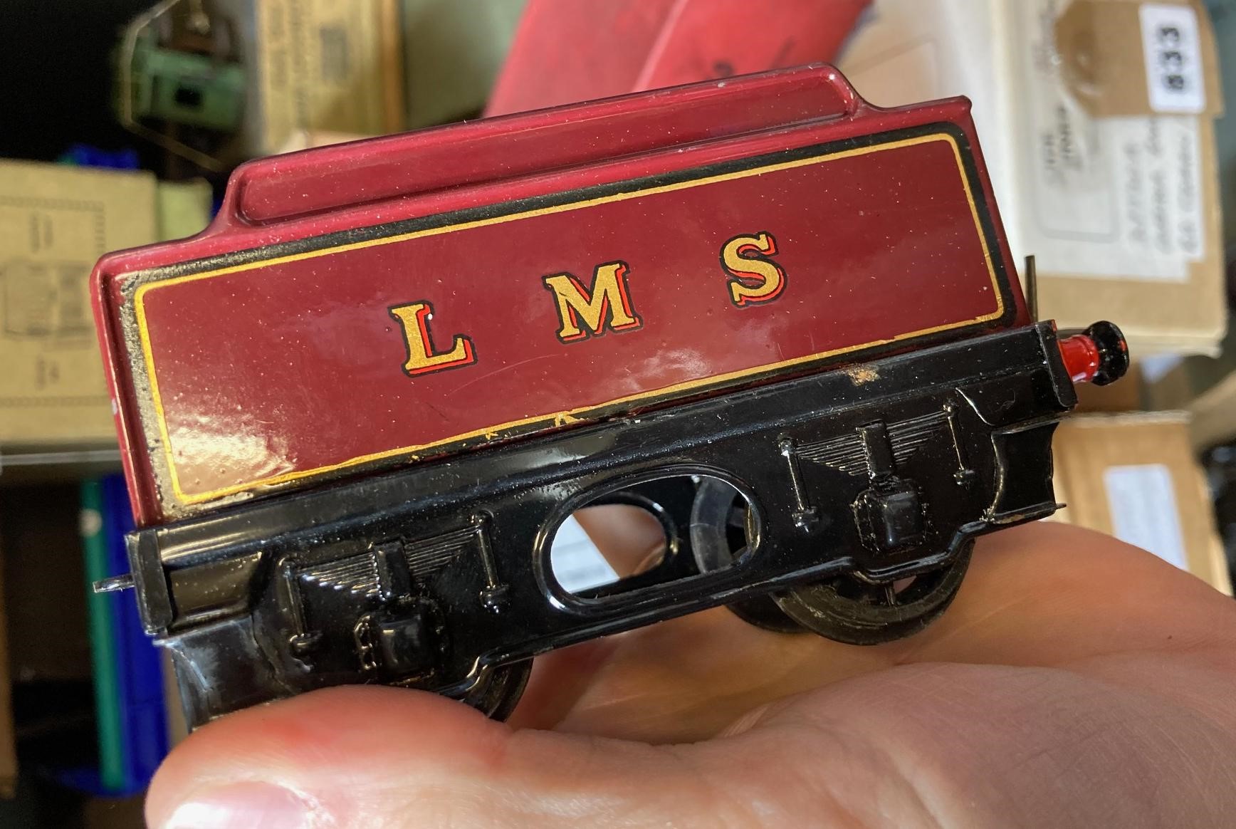 Hornby E120 locomotive and tender finished in LMS red, box good, model excellent (Est. plus 24% Image