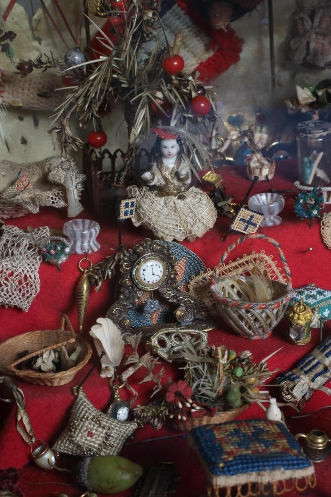 An antique glazed case sale stall diorama Image