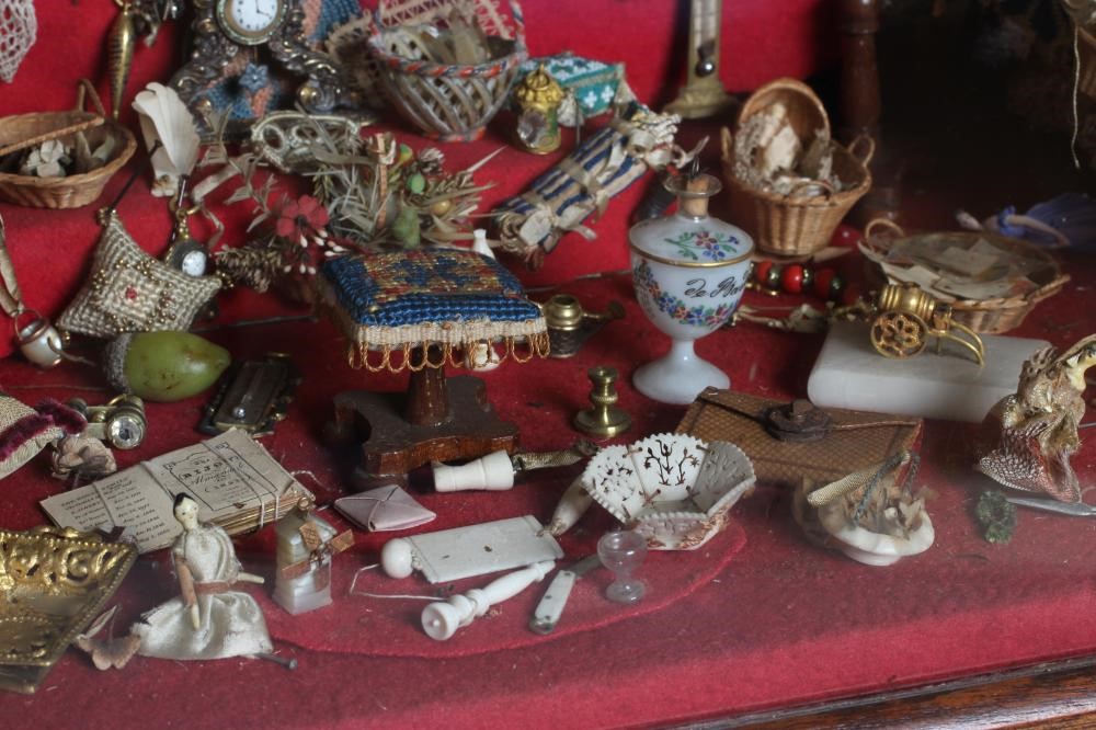 An antique glazed case sale stall diorama Image