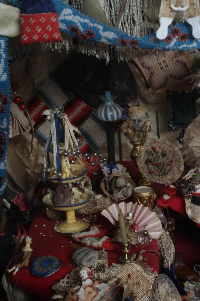 An antique glazed case sale stall diorama Image