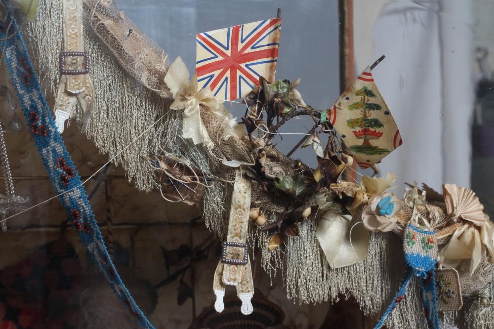 An antique glazed case sale stall diorama Image