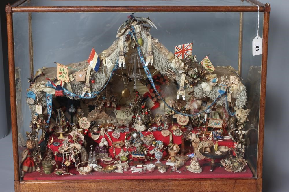 An antique glazed case sale stall diorama Image