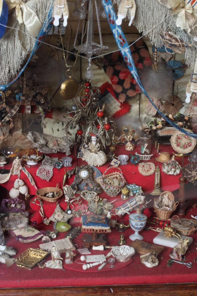 An antique glazed case sale stall diorama Image