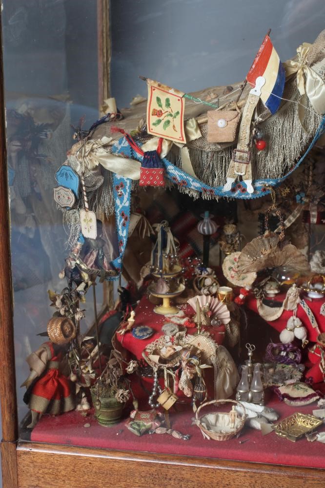 An antique glazed case sale stall diorama Image