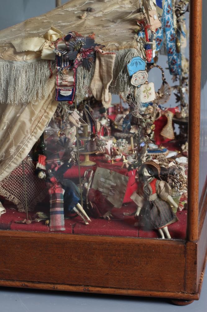 An antique glazed case sale stall diorama Image