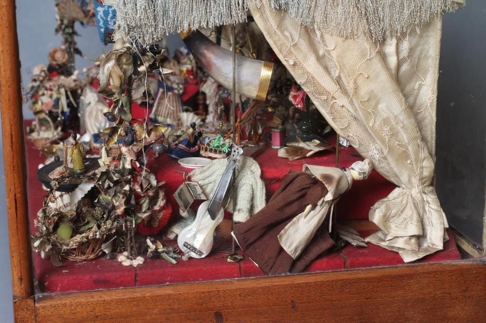 An antique glazed case sale stall diorama Image