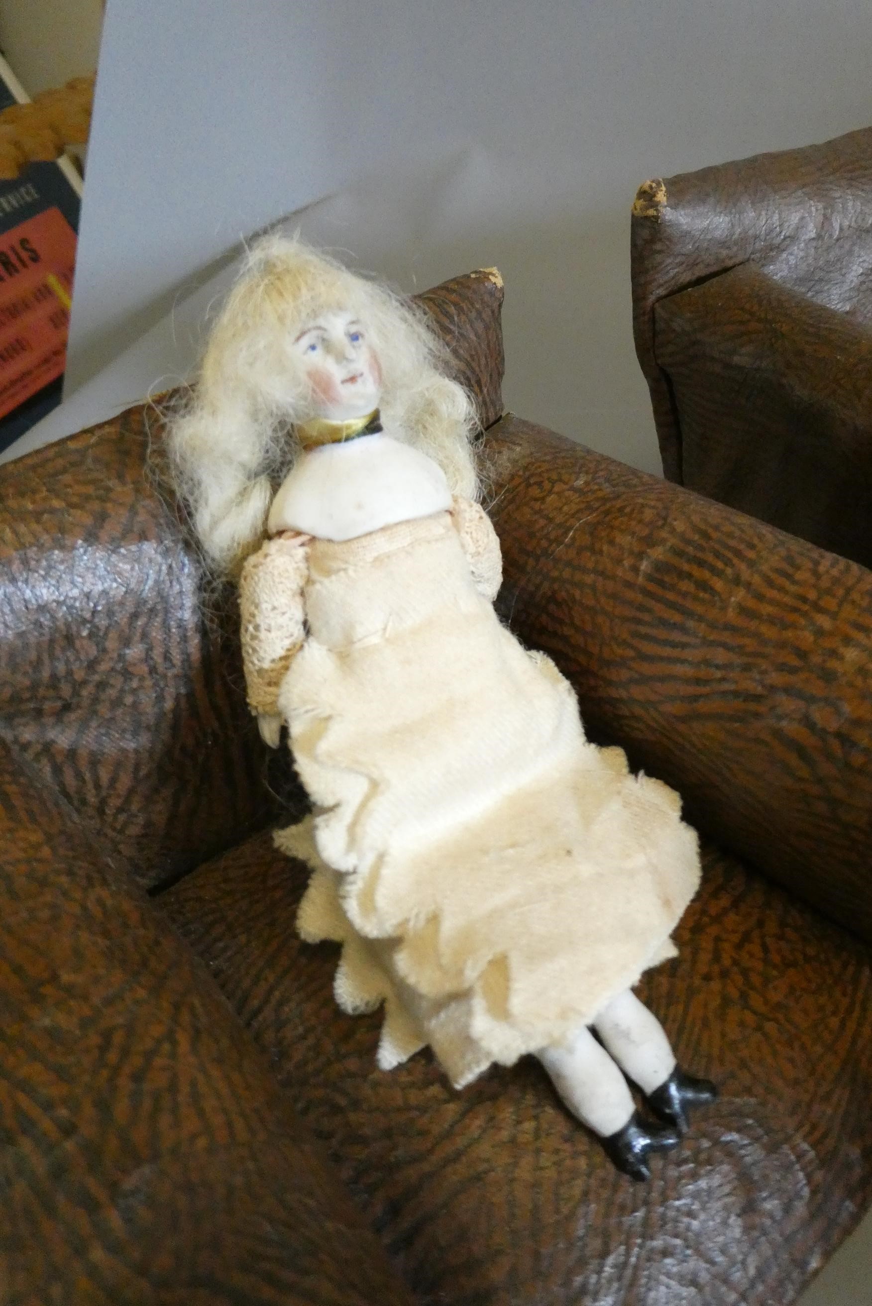 Three boxes of vintage doll's furniture Image