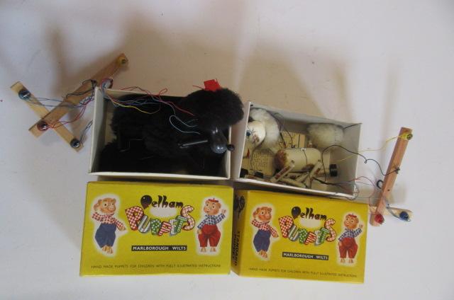 Two Pelham puppets "Poodle" and "Foal" in yellow boxes (Est. plus 21% premium inc. VAT) Image