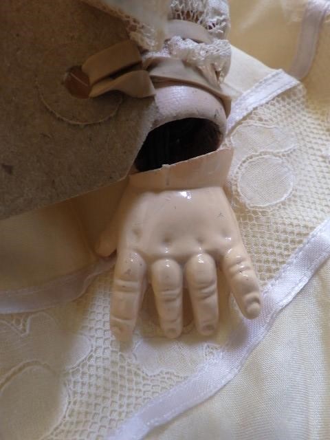 A German bisque socket head doll with sleeping blue glass eyes Image