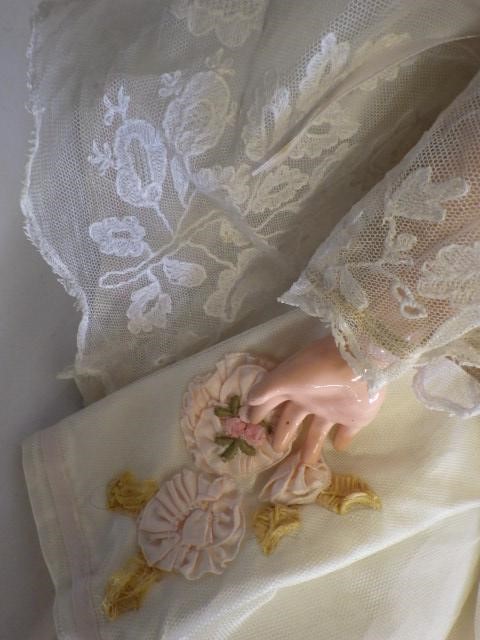 A German bisque socket head doll with sleeping brown glass eyes Image