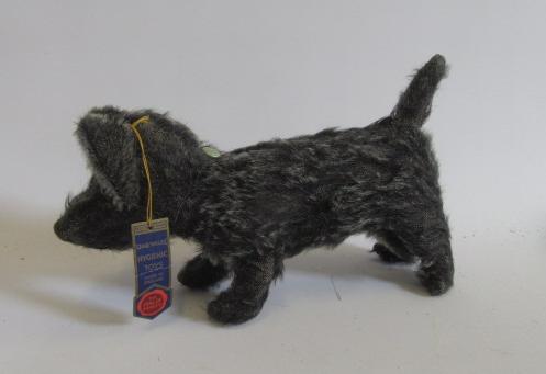 A mid 20th century Chad Valley black Scottie dog (worn) plush covering Image