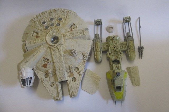 Various Star Wars items including Millenium Falcon and other vehicles Image