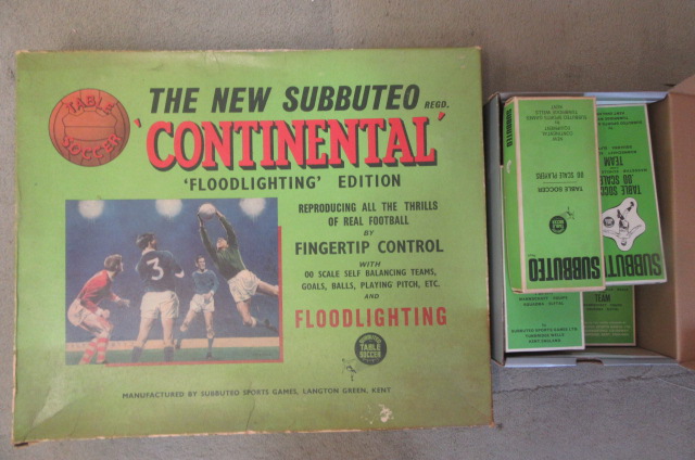 A Subbuteo Floodlighting Edition Table Soccer Set and seven boxed teams including Algeria Image