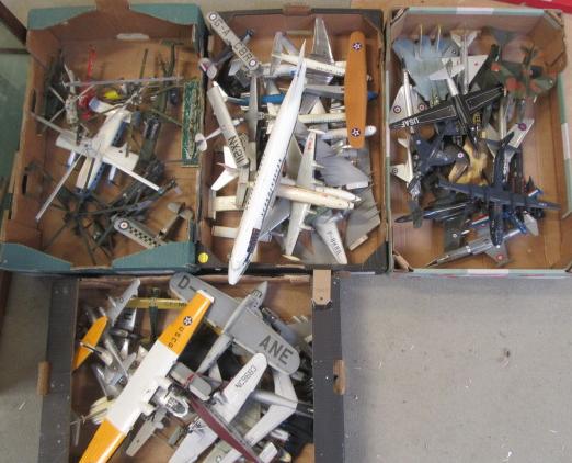 Approximately seventy made up plastic plane and helicopter models Image