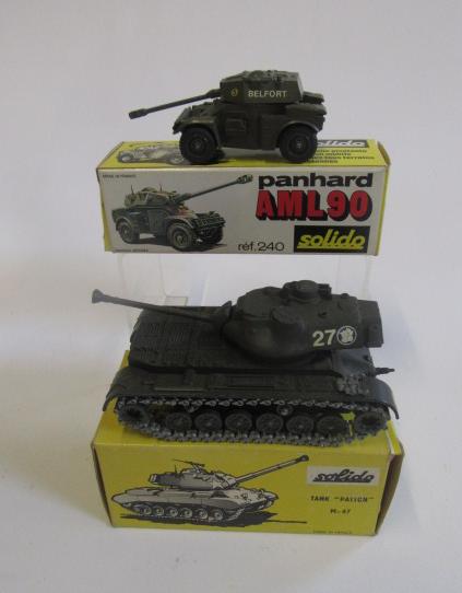 Solido 240 Panhard AML90 armoured car and 202 M47 Patton tank Image