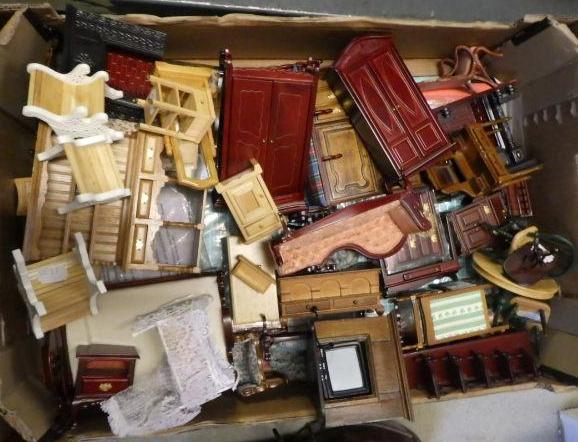 A quantity of dolls house furniture Image