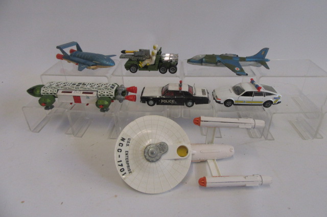 Seven Dinky Space and other models including U.S.S. Enterprise Image
