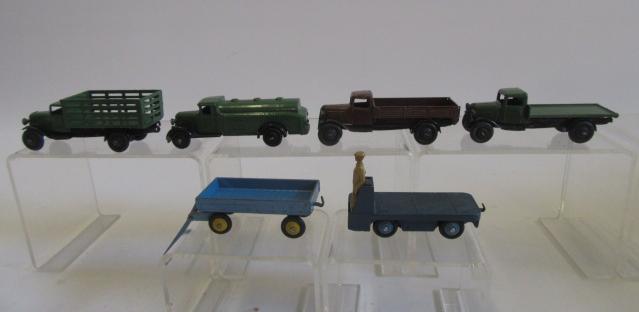 Six old Dinky Commercial models including three 25 Series lorries and a tanker Image