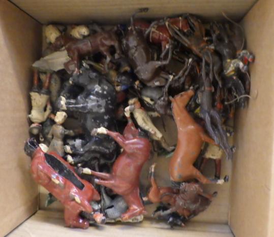 A quantity of Britains and other metal farm yard animals and figures Image