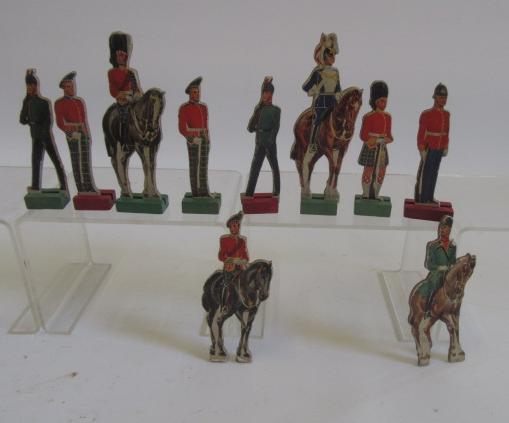 Ten cut out plywood regimental military figures (four mounted) Image