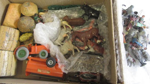 A quantity of Britains and other metal agricultural figures Image