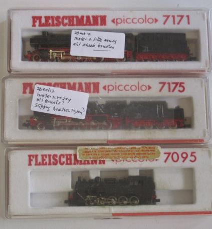 Three Fleischmann N gauge steam locomotives comprising 7171 4-6-2 02 Image