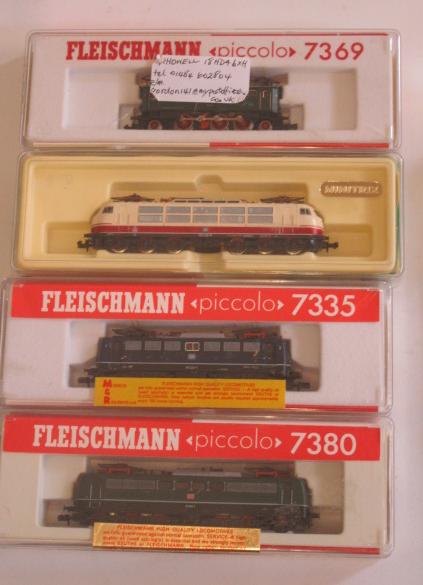 Four Fleischmann N gauge electric locomotives comprising 7380 DB Class 151 Image