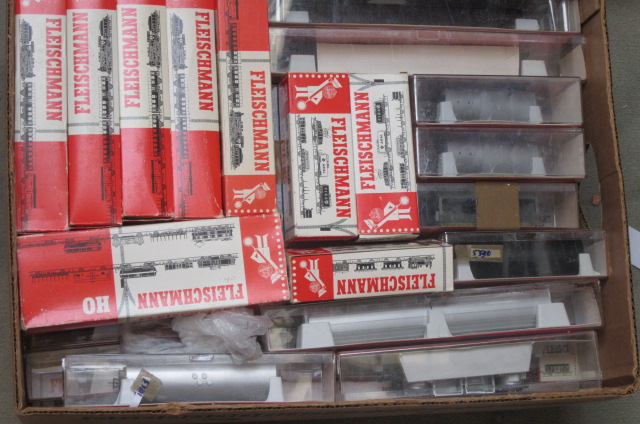 Sixty two HO Continental goods wagons by Fleischmann including coal trucks Image