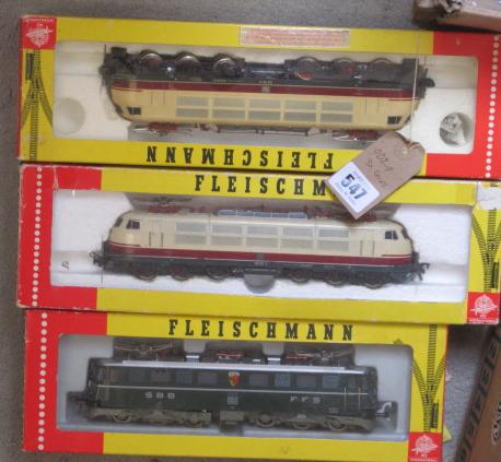 Three HO scale locomotives by Fleishmann comprising 4370 Image