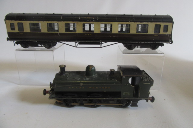 Exley G.W.R. passenger coach and handmade G.W.R. 0-6-0 tank locomotive Image