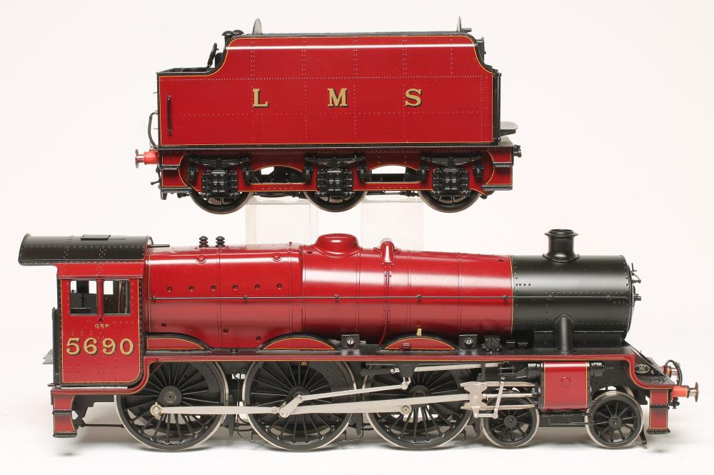 A Fine scale brass Gauge 1 Jubilee 4-6-0 locomotive and tender "Leander" No.5690 in L.M.S. maroon Image