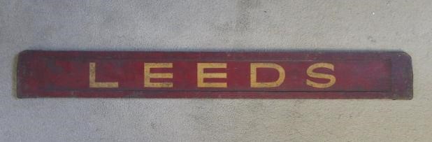 A reversible coach sign "ILKLEY" and "LEEDS" Image