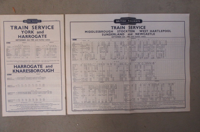 A collection of thirty eight British Railways timetable posters for September 25th 1950 for the Image
