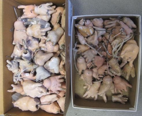 Approximately one hundred doll's composition hands Image