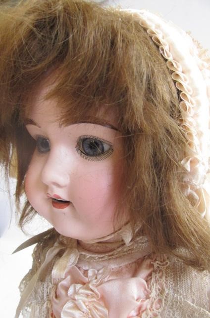 An A. Lanternier & Cie bisque head doll with fixed blue glass eyes Image