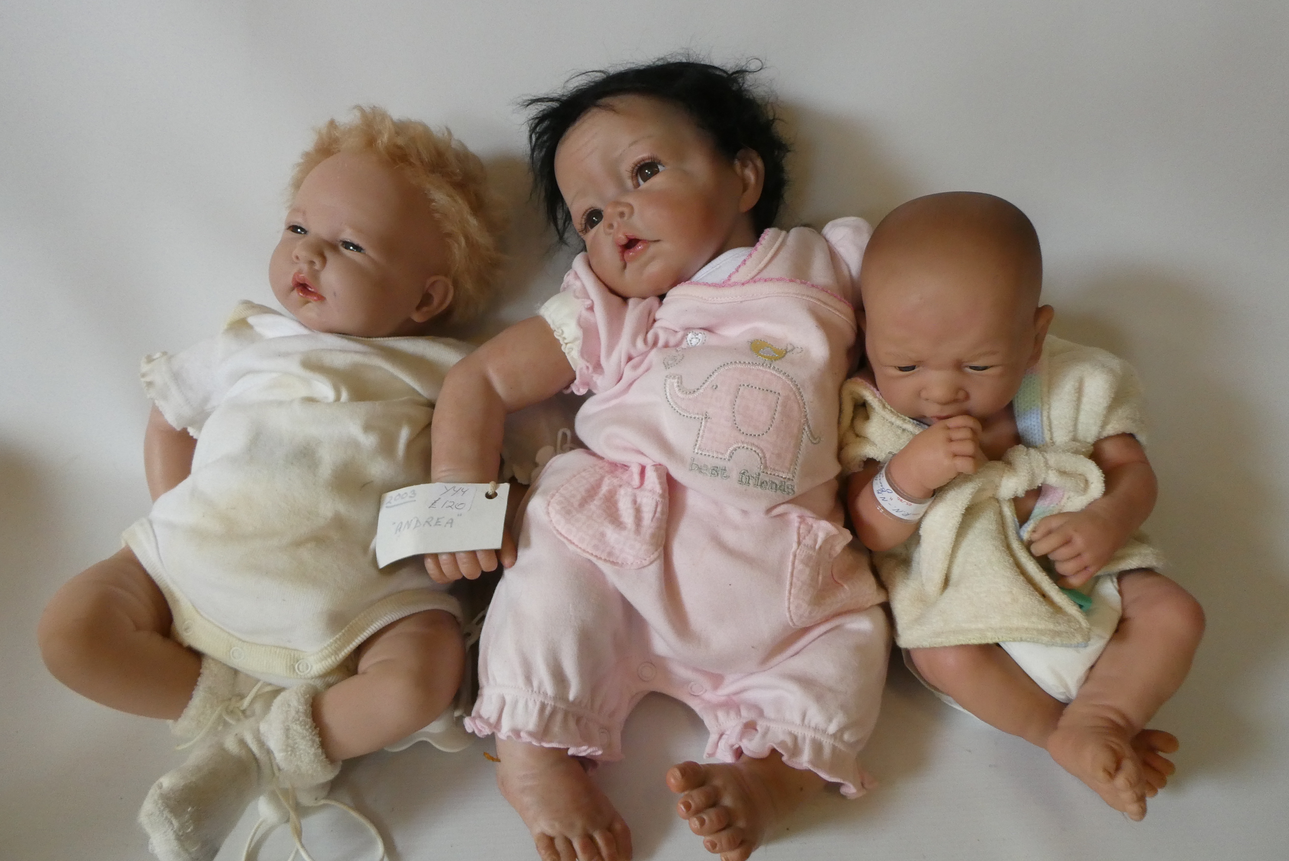 Three reborn type vinyl dolls, comprising Berenguer, Gustav Adolf Dietz and another (Est. plus 24% Image