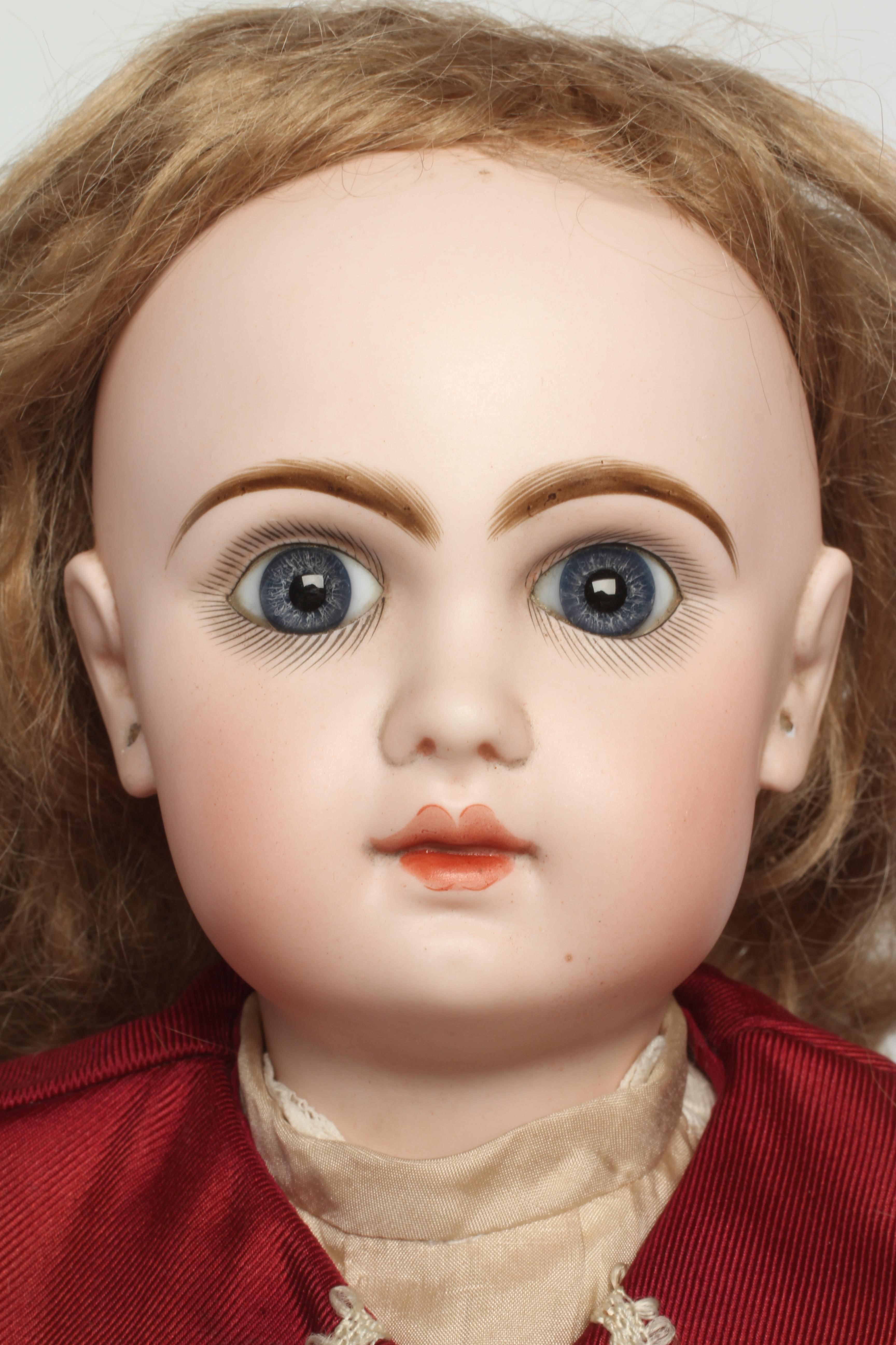 A Tete Jumeau bisque socket head doll Image
