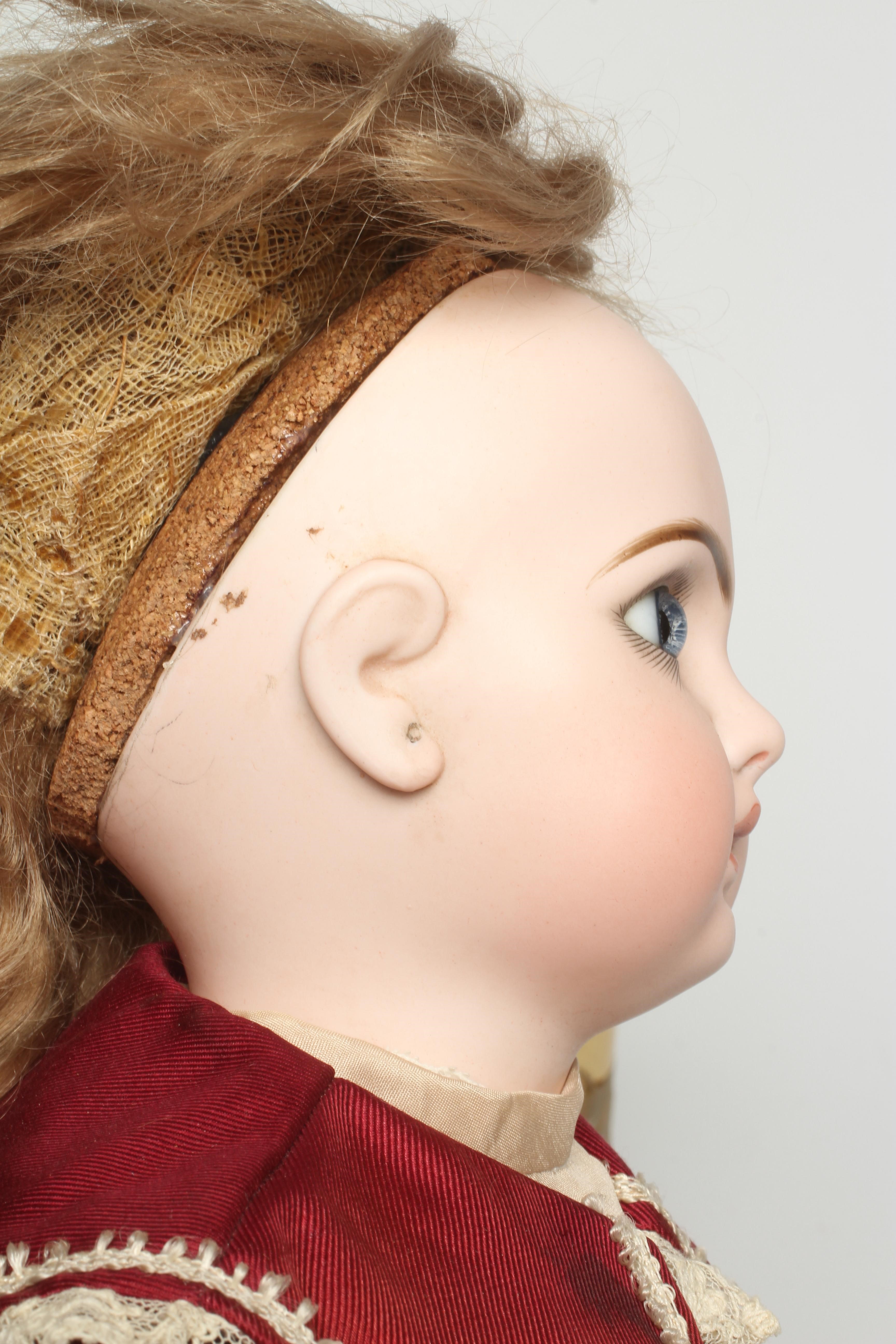 A Tete Jumeau bisque socket head doll Image