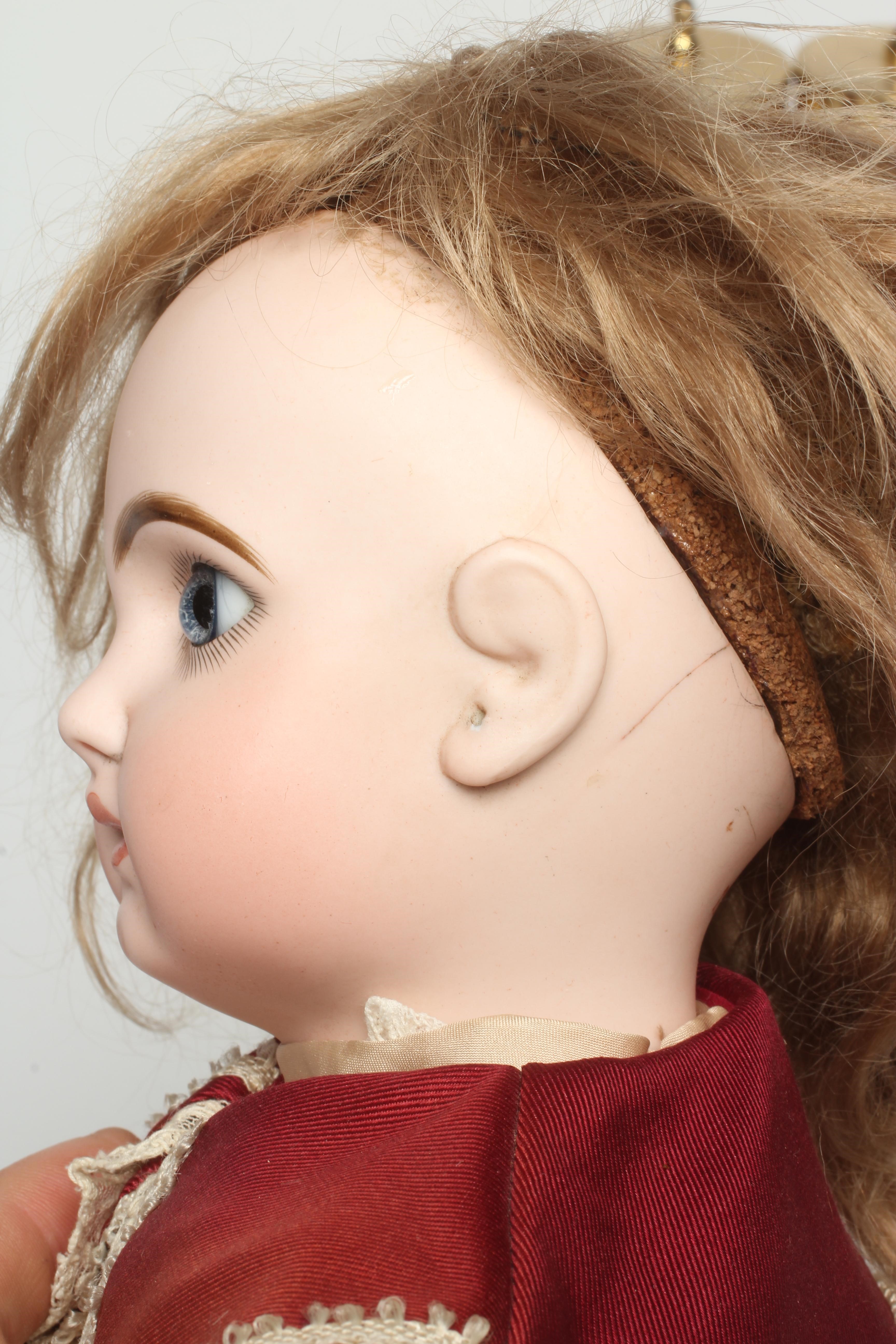 A Tete Jumeau bisque socket head doll Image