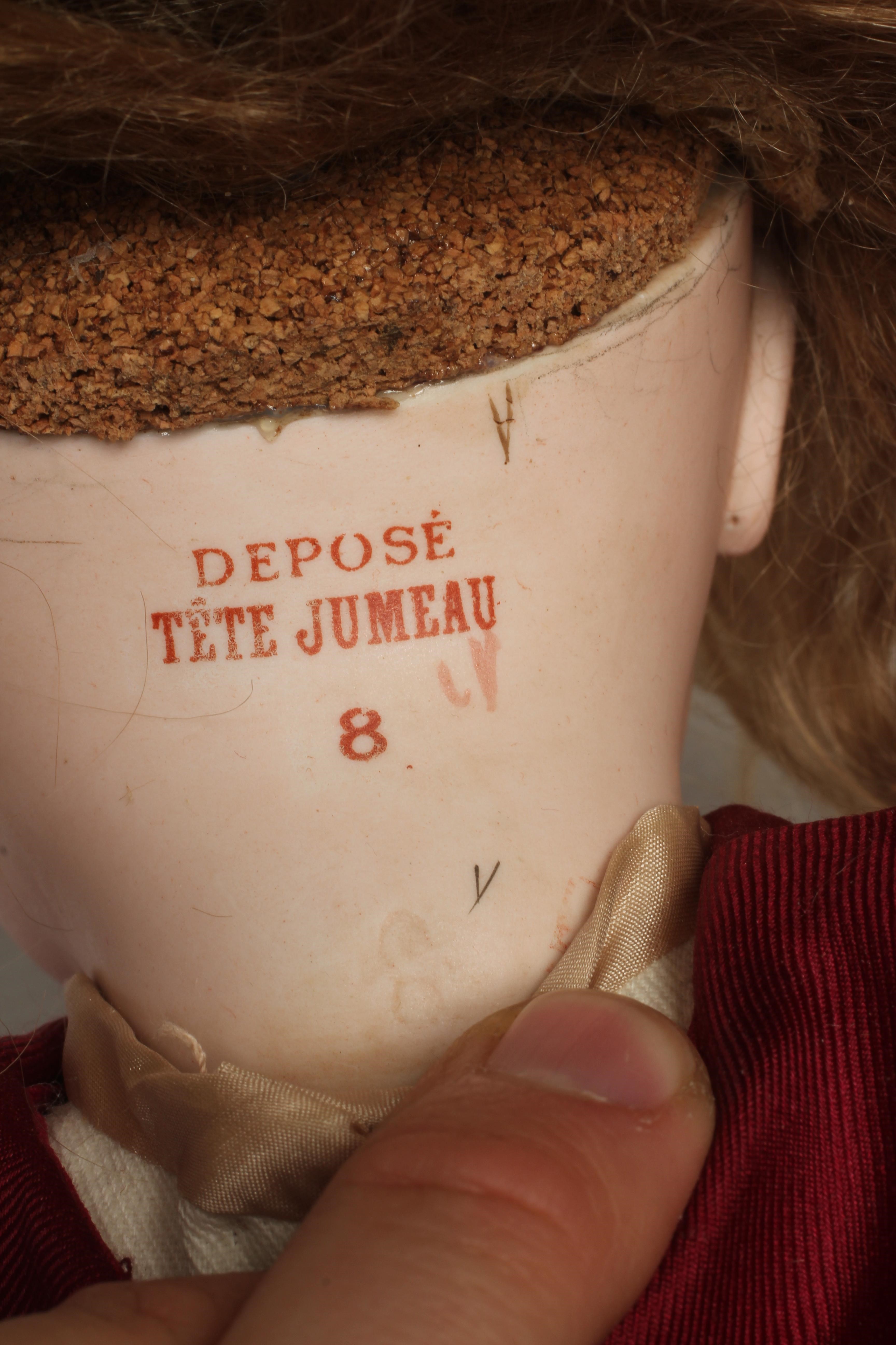 A Tete Jumeau bisque socket head doll Image