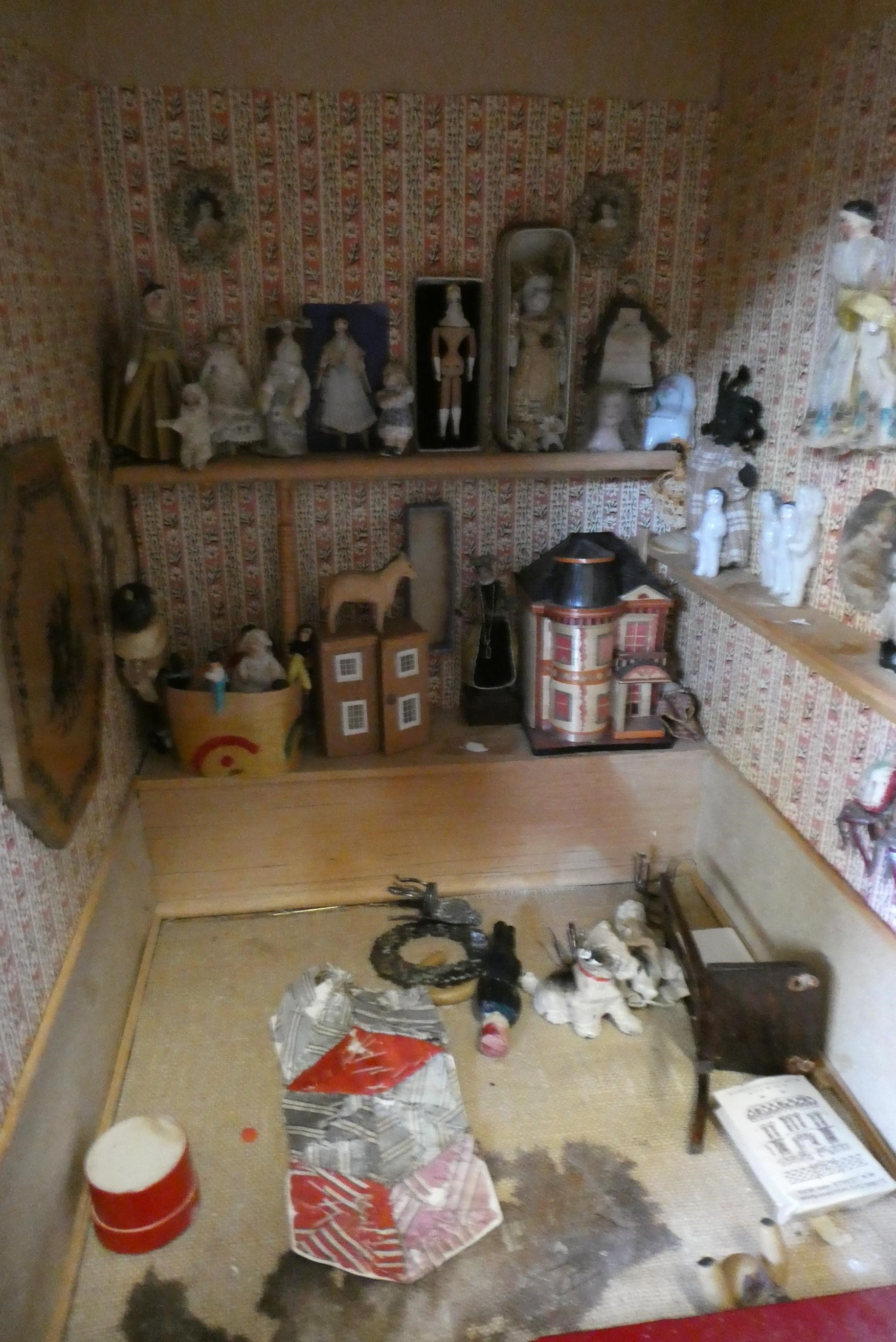 A doll's house and contents fitted as an antiques centre Image