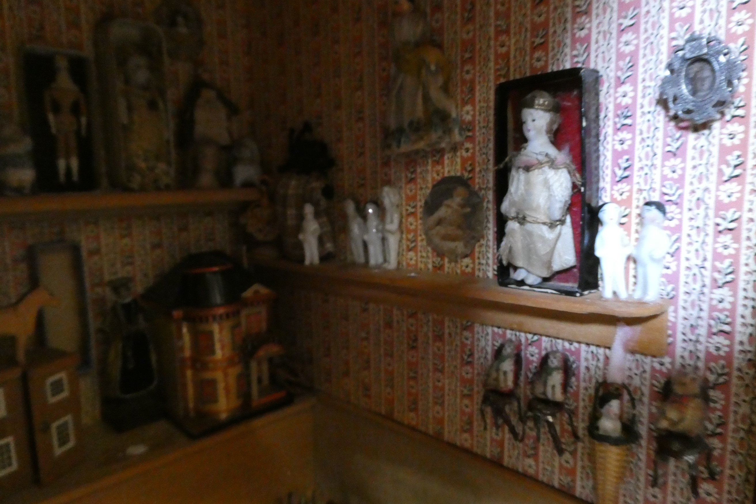 A doll's house and contents fitted as an antiques centre Image