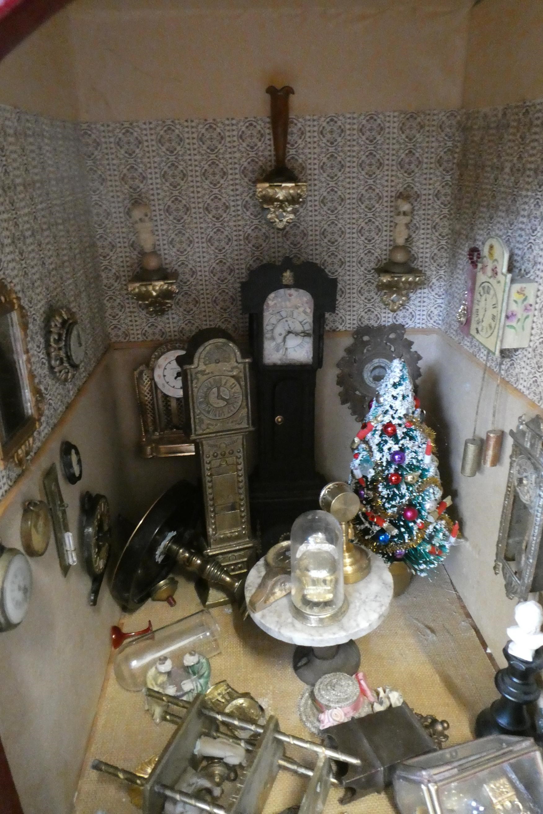 A doll's house and contents fitted as an antiques centre Image