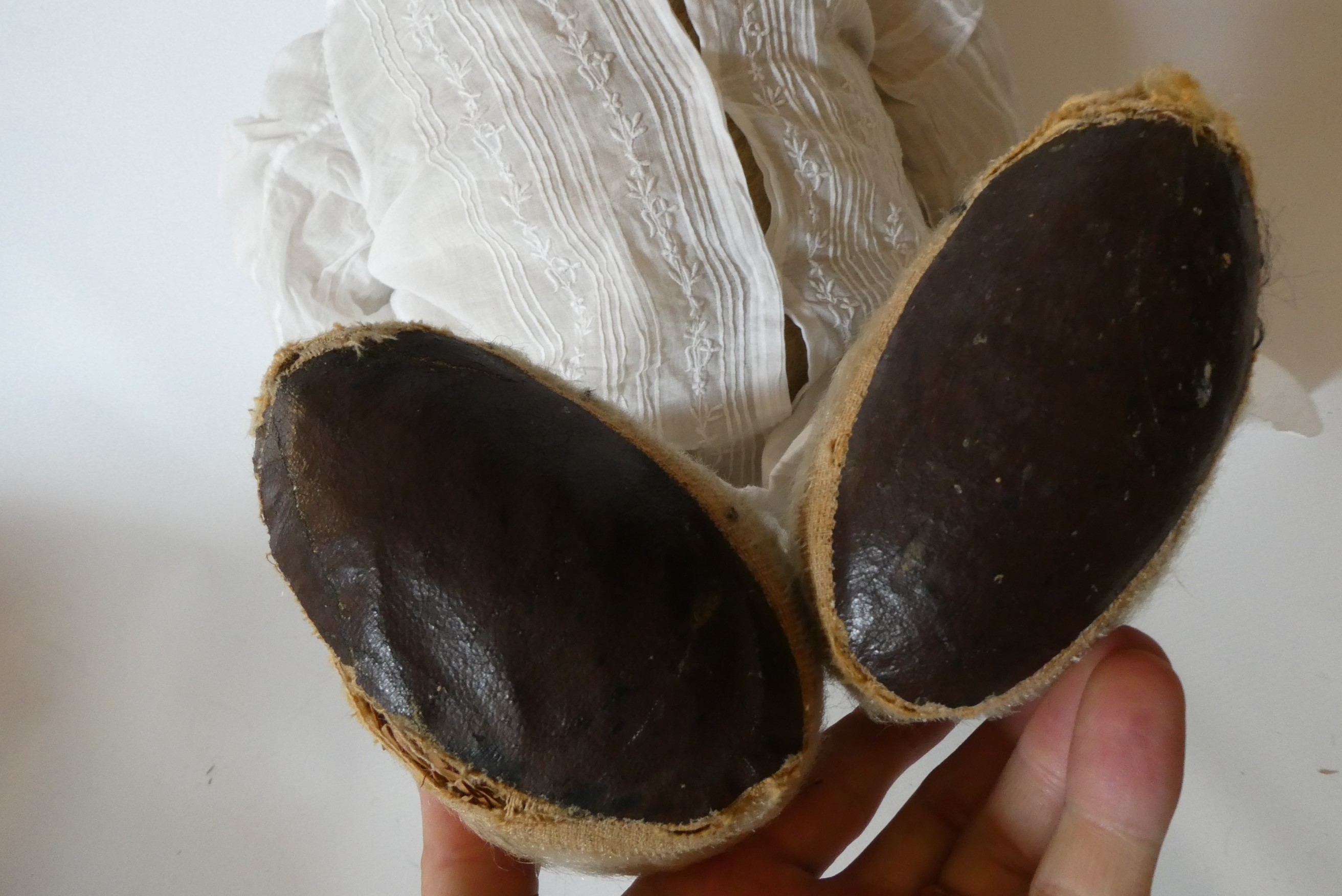 A large straw filled jointed "Tilly Ted" teddy bear, with blue glass eyes, long nose, large ears, Image