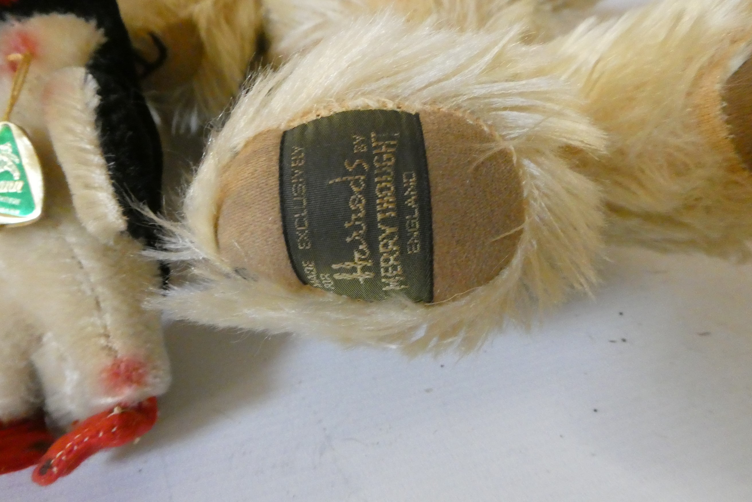 A family of Hermann Penguins, mum, dad, teenager and chick, two with original labels and all with Image