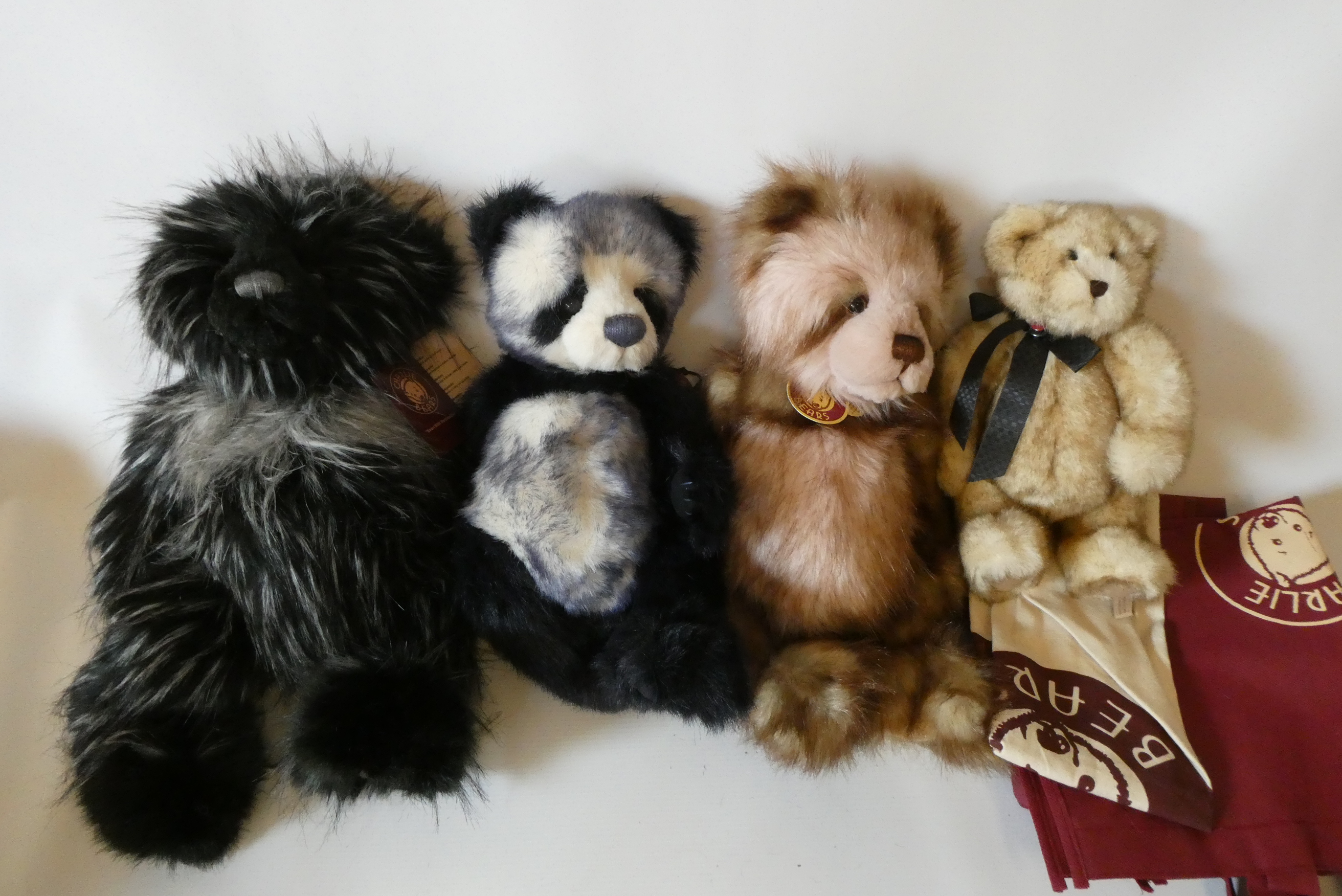 Three Charlie Bears, comprising Jubbly, Kirsty and Tiffy, together with an Heirloom Collection Boyds Image