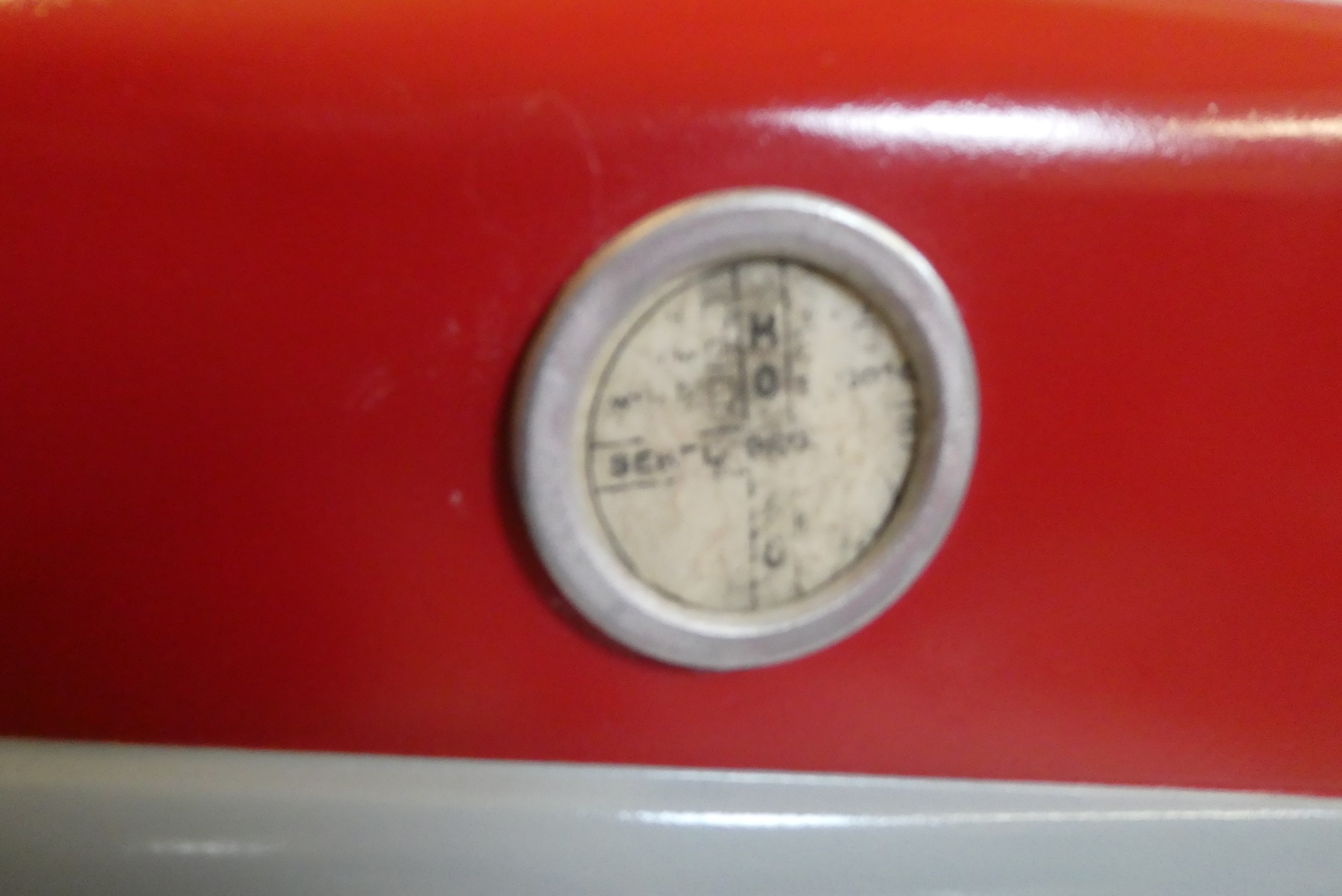 A Mobo pedal car, 1950s, with painted metal body, manual horn and wire windshield, 36" x 14 1/2", Image